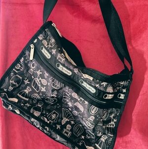 LeSportsac Black and White Patterned Shoulder Bag